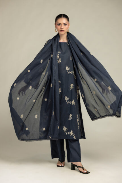 Floral Lawn Dupatta - View 1