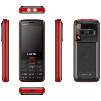 VGO TEL Smart HI-FI - Black Red - Front View