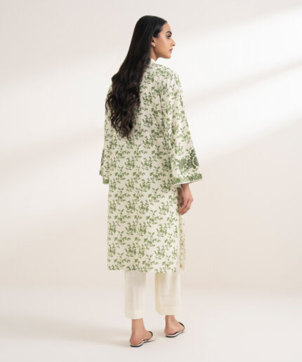 Mint Green Cross Hatch Straight Suit - View 2