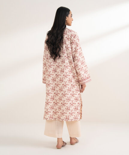 Peach Cotton Straight Suit - View 2
