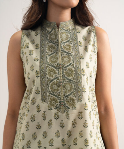 Beige Zari Lawn Unstitched Ensemble - View 2