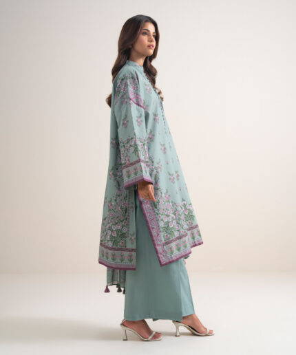 Grey Zari Lawn Unstitched Ensemble - View 2