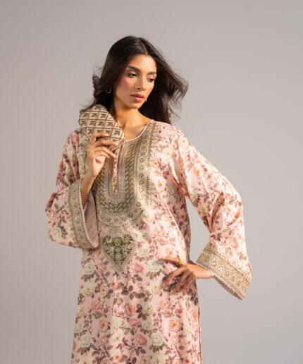 Viscose Raw Silk A-Line Suit - View 2