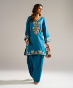 Blue Dobby Straight Suit - View 5