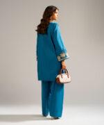 Blue Dobby Straight Suit - View 3