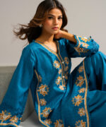 Blue Dobby Straight Suit - View 1