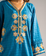 Blue Dobby Straight Suit - View 4