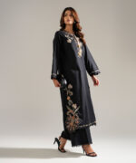 Black Lawn Straight Suit - View 3