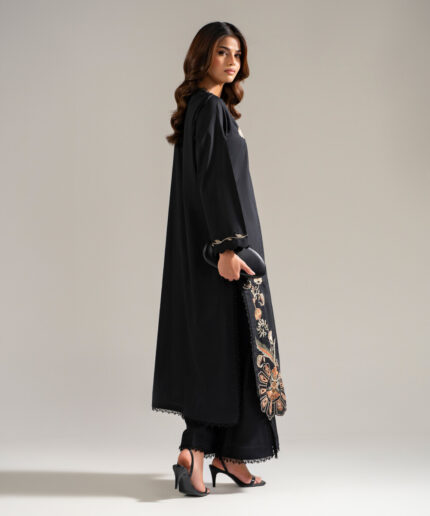 Black Lawn Straight Suit - View 2
