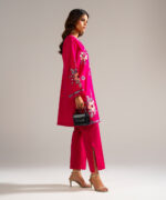 Pink Lawn Straight Suit - View 5