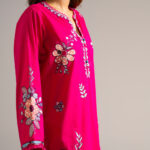 Pink Lawn Straight Suit - View 1