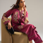 Mauve Lawn Straight Suit - View 1