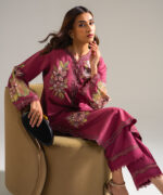 Mauve Lawn Straight Suit - View 1