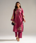 Mauve Lawn Straight Suit - View 4