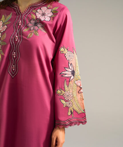 Mauve Lawn Straight Suit - View 2