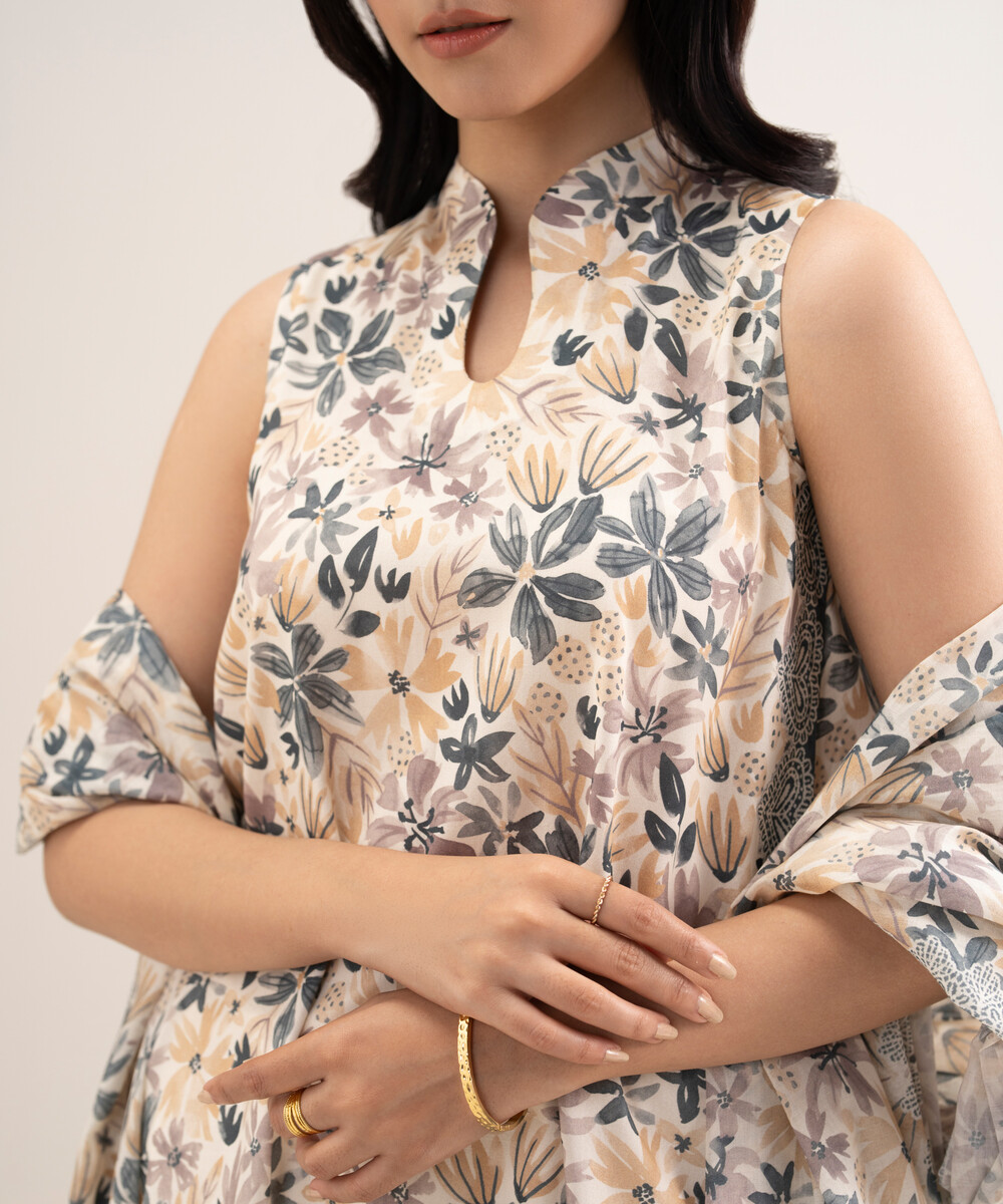 Unstitched 3-Piece Ensemble - View 1 Unstitched 3-Piece Ensemble - View 1