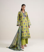 Parrot Green Lawn Unstitched Ensemble - View 3