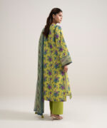 Parrot Green Lawn Unstitched Ensemble - View 4