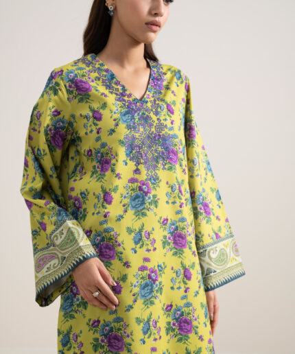 Parrot Green Lawn Unstitched Ensemble - View 2