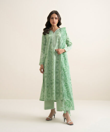 Mint Lawn Unstitched Ensemble - View 1