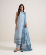 Ice Blue Lawn Unstitched Ensemble - View 4