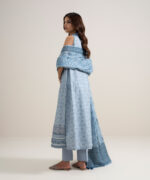 Ice Blue Lawn Unstitched Ensemble - View 5