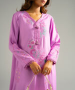 Lilac Raw Silk Straight Suit - View 5