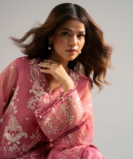 Blended Organza Straight Suit - View 1