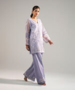 Lilac Organza Straight Suit - View 4