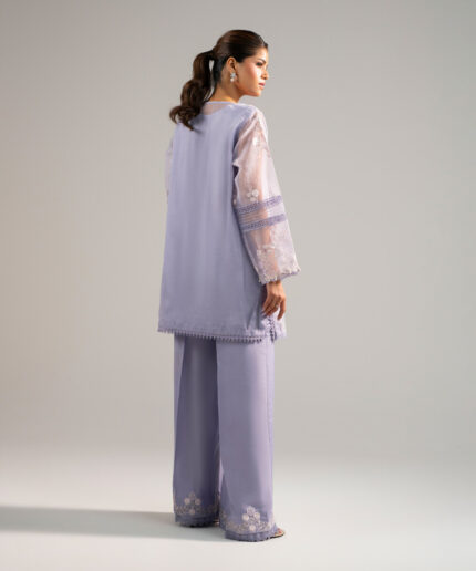 Lilac Organza Straight Suit - View 1