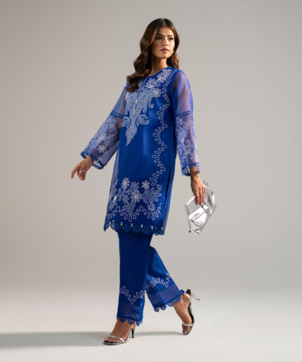 Blended Organza Straight Suit - View 2