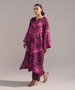 Purple Blended Satin A-Line Suit - View 3