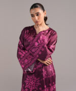 Purple Blended Satin A-Line Suit - View 5