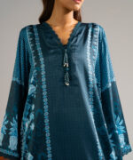 Green Blended Satin A-Line Suit - View 4