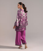 Purple Blended Satin Straight Suit - View 3