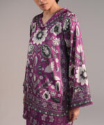 Purple Blended Satin Straight Suit - View 4