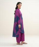 Ladies Printed 2 Piece Purple A-Line Suit - View 3