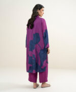 Ladies Printed 2 Piece Purple A-Line Suit - View 5