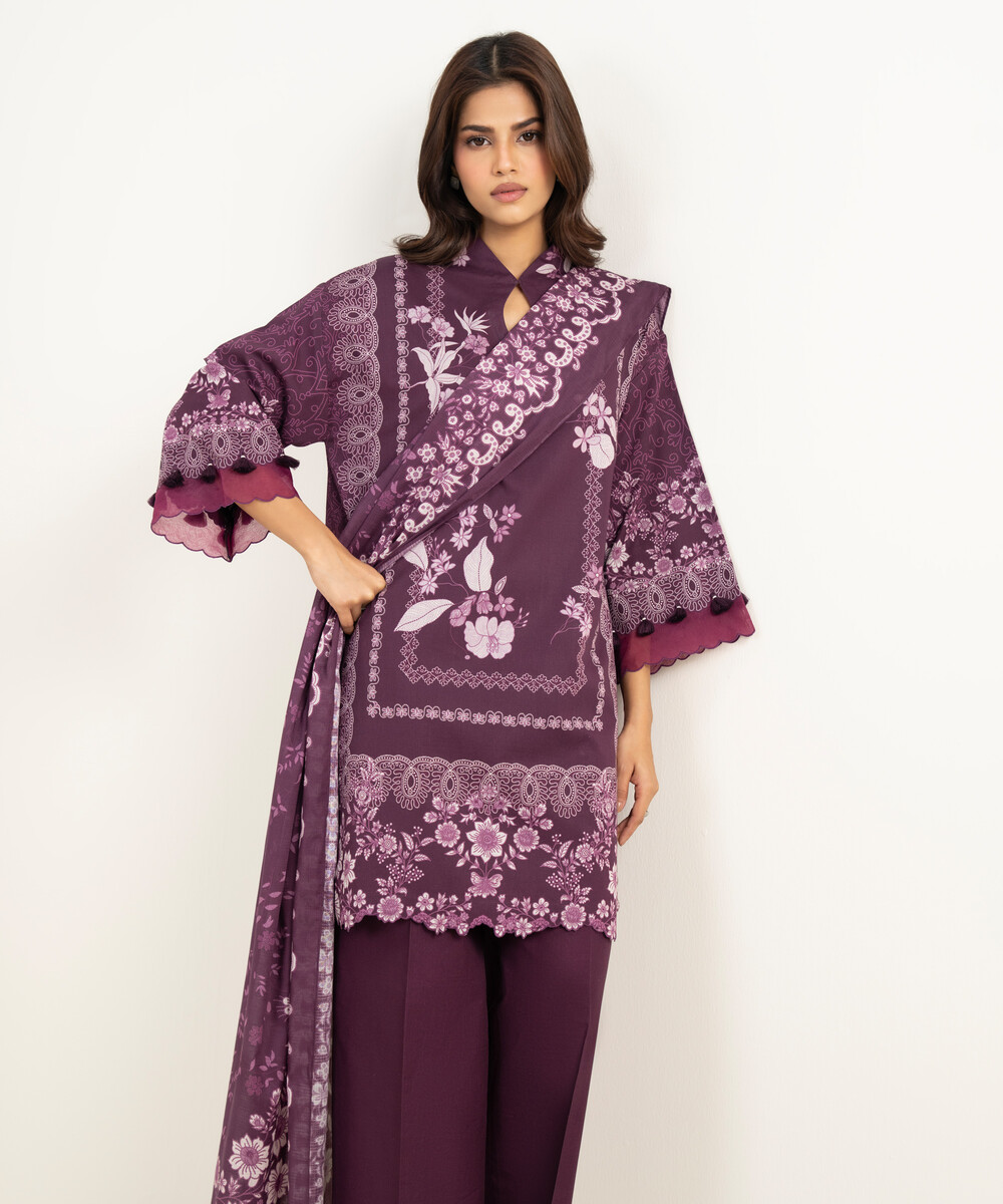 Unstitched 3-Piece Ensemble - View 1 Unstitched 3-Piece Ensemble - View 1