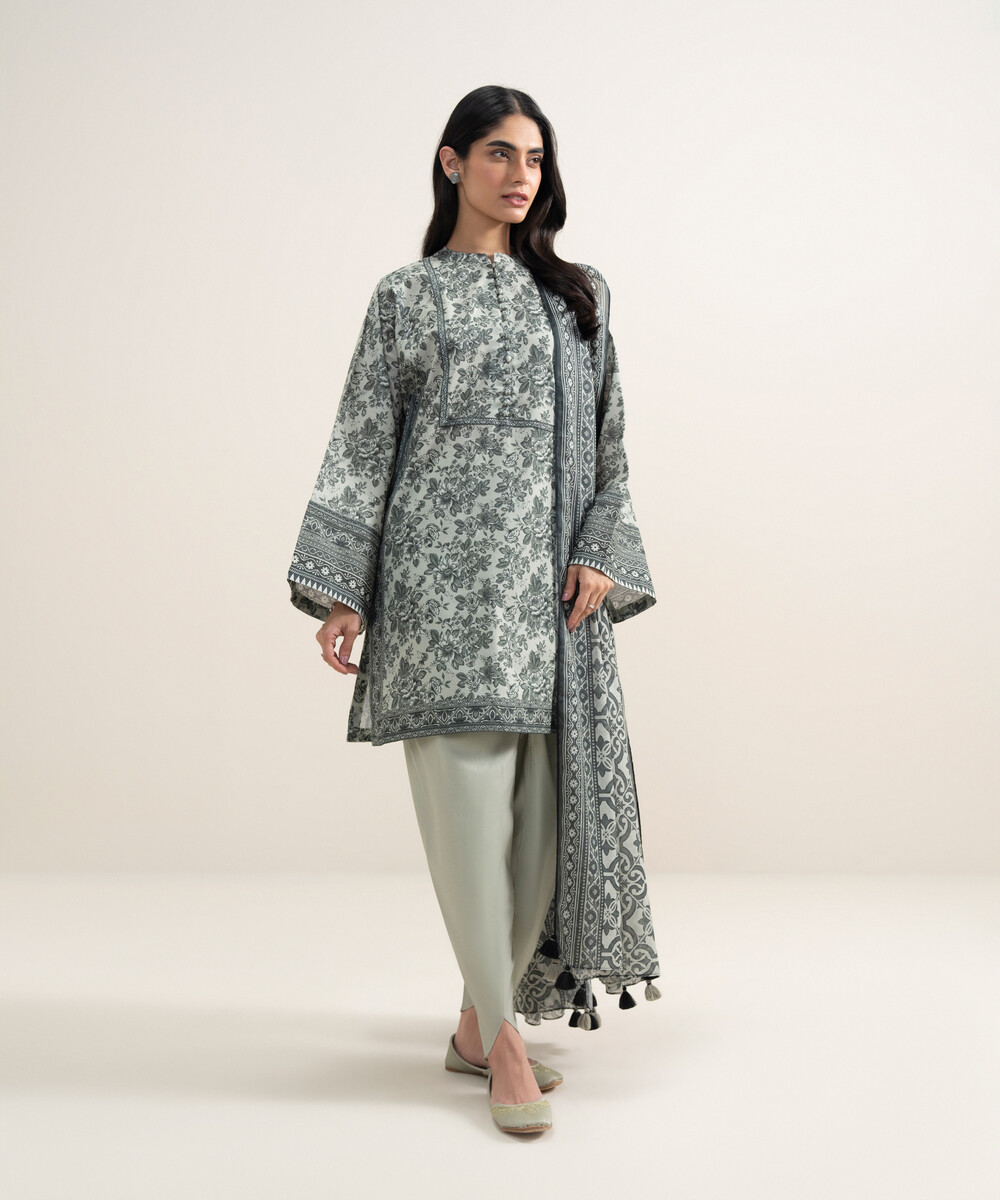 Grey Lawn Unstitched Ensemble - View 1 Grey Lawn Unstitched Ensemble - View 1