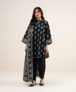Off White And Black Lawn Unstitched Ensemble - View 4
