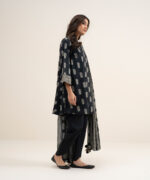 Off White And Black Lawn Unstitched Ensemble - View 2