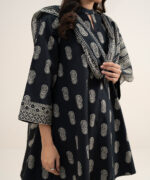 Off White And Black Lawn Unstitched Ensemble - View 1