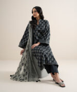 Off White And Black Lawn Unstitched Ensemble - View 5