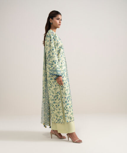 Light Yellow Lawn Unstitched Ensemble - View 2