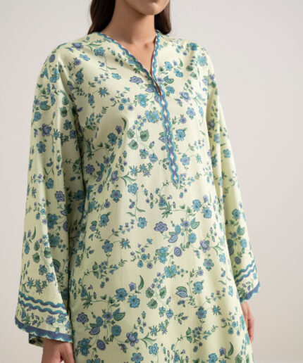 Light Yellow Lawn Unstitched Ensemble - View 1