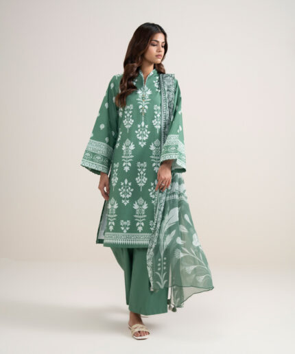 Green Lawn Unstitched Ensemble - View 2