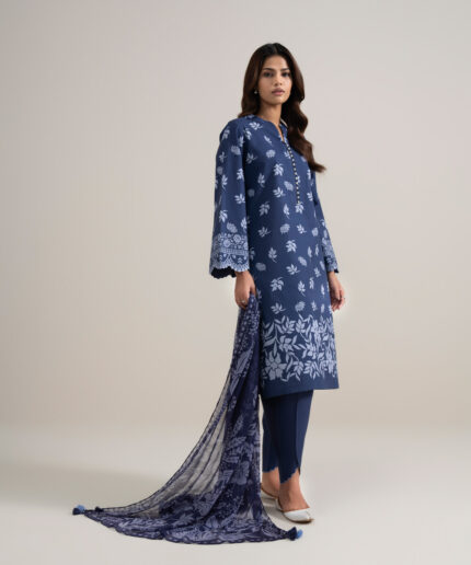 Blue Lawn Unstitched Ensemble - View 2