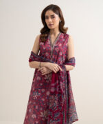 Maroon Lawn Unstitched Ensemble - View 2