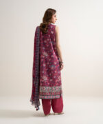 Maroon Lawn Unstitched Ensemble - View 1